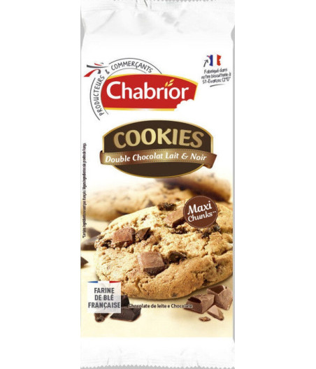 COOKIES DOUBLE CHOCOLAT LAIT & NOIR CHABRIOR 200G