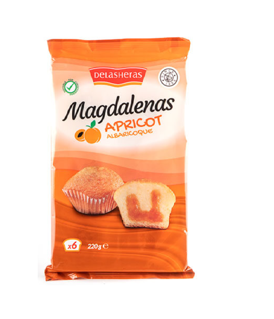 MAGDALENAS ABRICOTS DELASHERAS 220G MAGDALENAS ABRICOTS DELASHERAS 220G