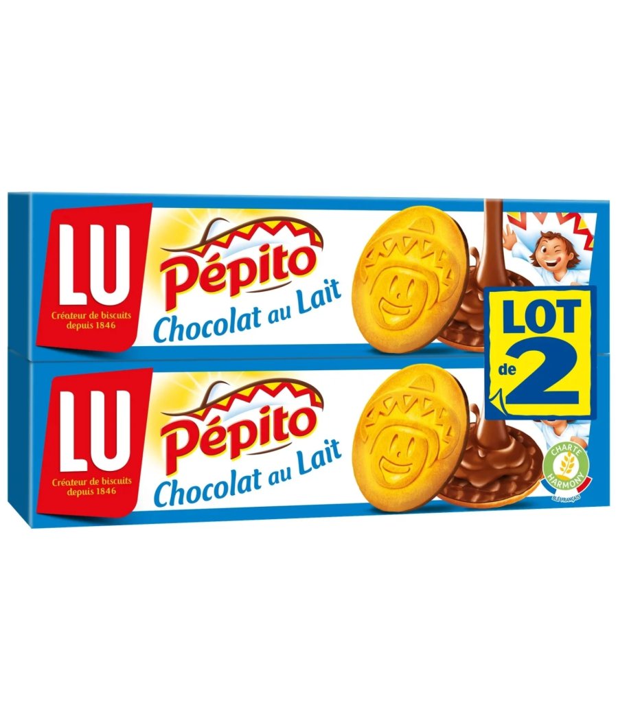 PEPITO BISCUITS AUX CHOCOLAT AU LAIT LU 2 x 192G PEPITO BISCUITS AUX CHOCOLAT AU LAIT LU 2 x 192G