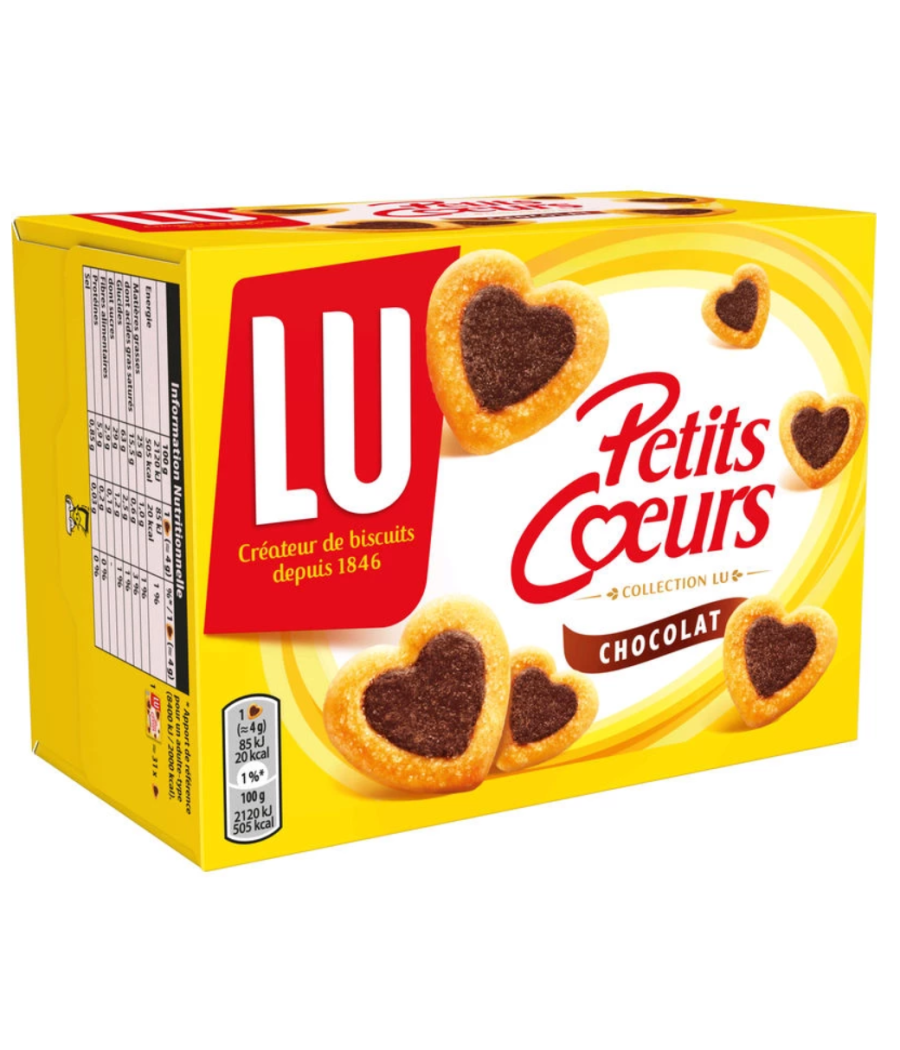 PETITS COEURS CHOCOLAT LU 125G PETITS COEURS CHOCOLAT LU 125G