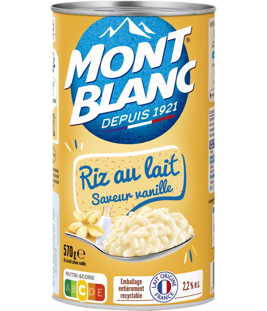 CREME DESSERT RIZ AU LAIT VANILLE MONT BLANC 570G CREME DESSERT RIZ AU LAIT VANILLE MONT BLANC 570G