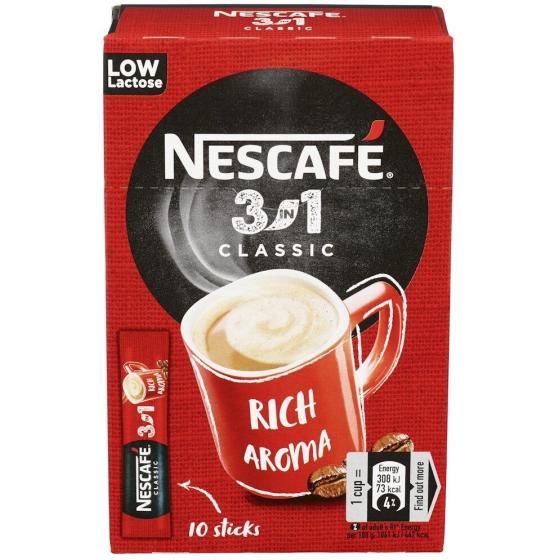 CAFE SOLUBLE 3 EN 1 CLASSIQUE NESCAFE 10 STICKS 115.5G