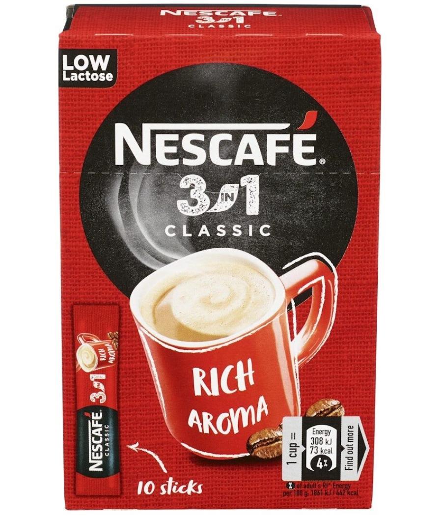 CAFE SOLUBLE 3 EN 1 CLASSIQUE NESCAFE 10 STICKS 115.5G CAFE SOLUBLE 3 EN 1 CLASSIQUE NESCAFE 10 STICKS 115.5G