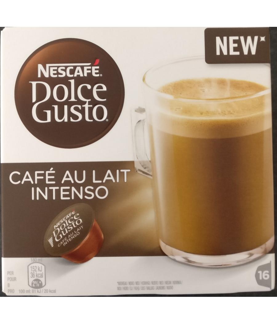 CAFE AU LAIT  NESCAFE DOLCE GUSTO  INTENSO X16 CAPSULES CAFE AU LAIT  NESCAFE DOLCE GUSTO  INTENSO X16 CAPSULES