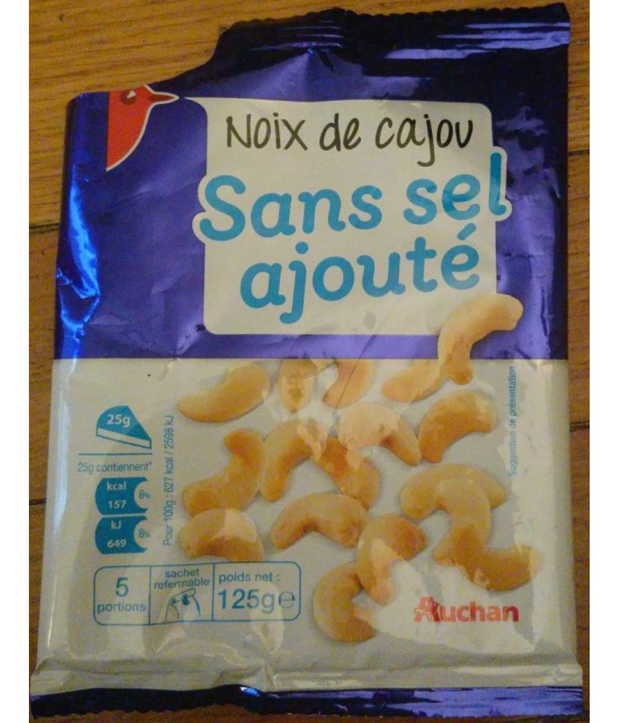 NOIX DE CAJOU SANS SEL AUCHAN 125G NOIX DE CAJOU SANS SEL AUCHAN 125G