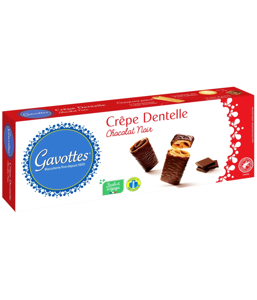 BISCUITS CREPE DENTELLE CHOCOLAT NOIR  GAVOTTES 90G BISCUITS CREPE DENTELLE CHOCOLAT NOIR  GAVOTTES 90G