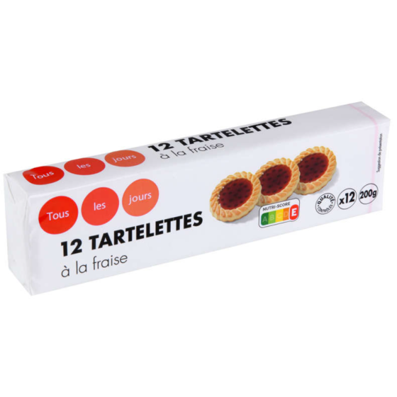 BISCUITS TOUT LES JOURS TARTELETTES A LA FRAISE X12 200 G