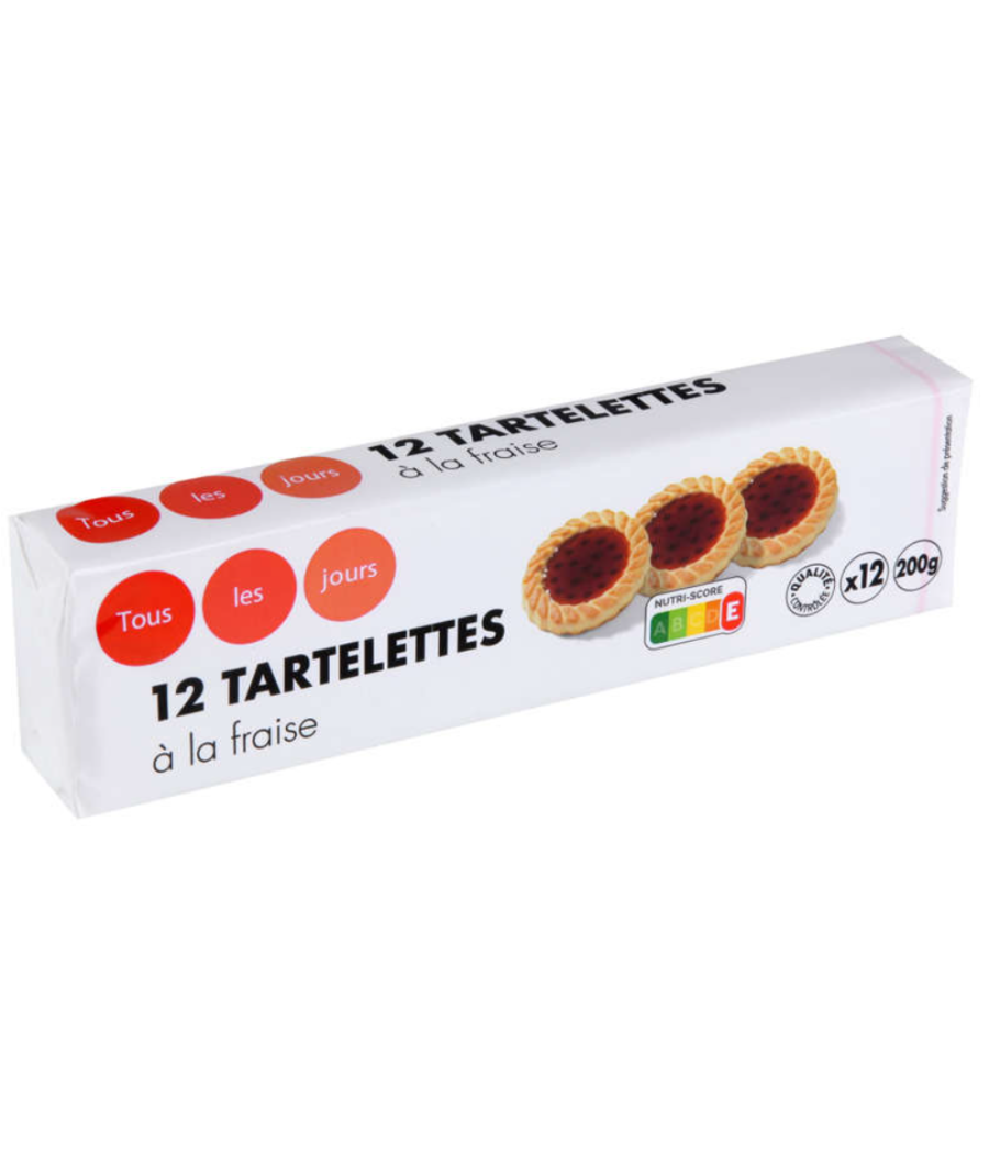 BISCUITS TOUT LES JOURS TARTELETTES A LA FRAISE X12 200 G BISCUITS TOUT LES JOURS TARTELETTES A LA FRAISE X12 200 G