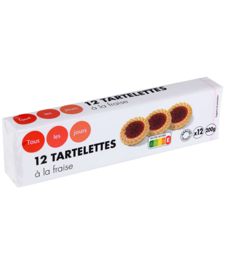 BISCUITS TOUT LES JOURS TARTELETTES A LA FRAISE X12 200 G