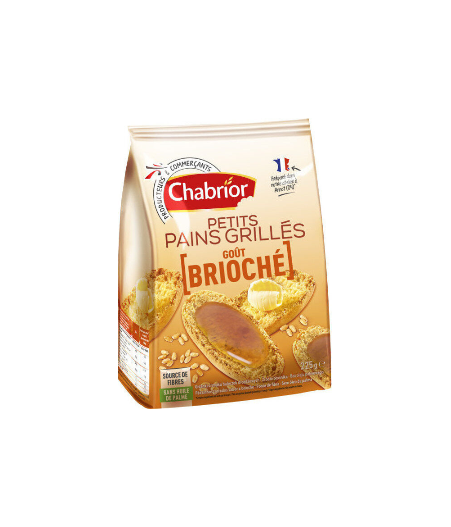 PETITS PAINS GRILLES GOUT BRIOCHE  CHABRIOR 225G PETITS PAINS GRILLES GOUT BRIOCHE  CHABRIOR 225G
