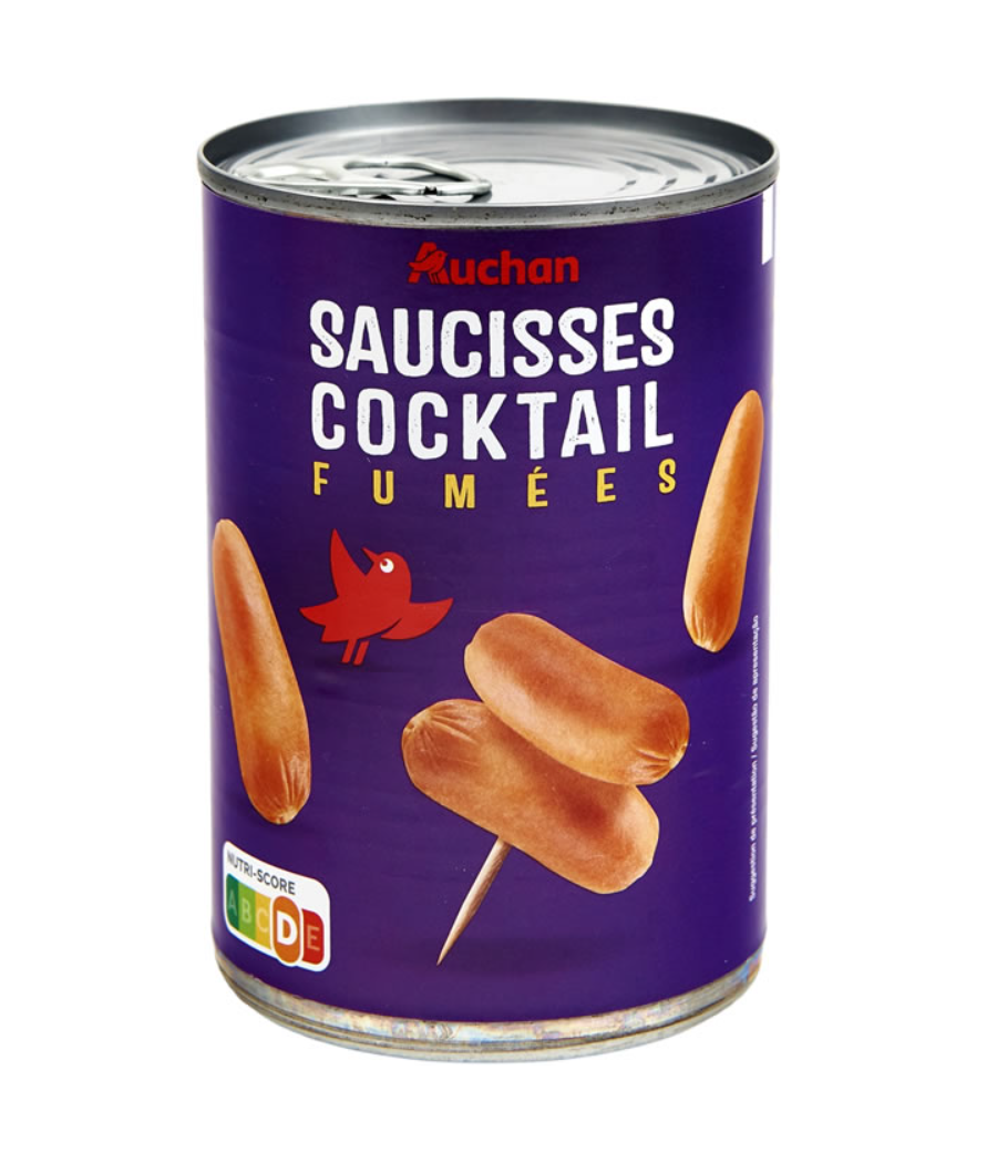SAUCISSES COCKTAIL FUMEES AUCHAN 8 PORTIONS 400G SAUCISSES COCKTAIL FUMEES AUCHAN 8 PORTIONS 400G
