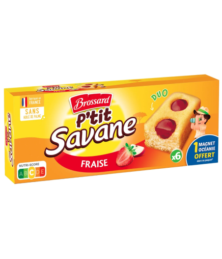 BISCUITS BROSSARD P'TIT SAVANE FOURRES A LA FRAISE 150 G