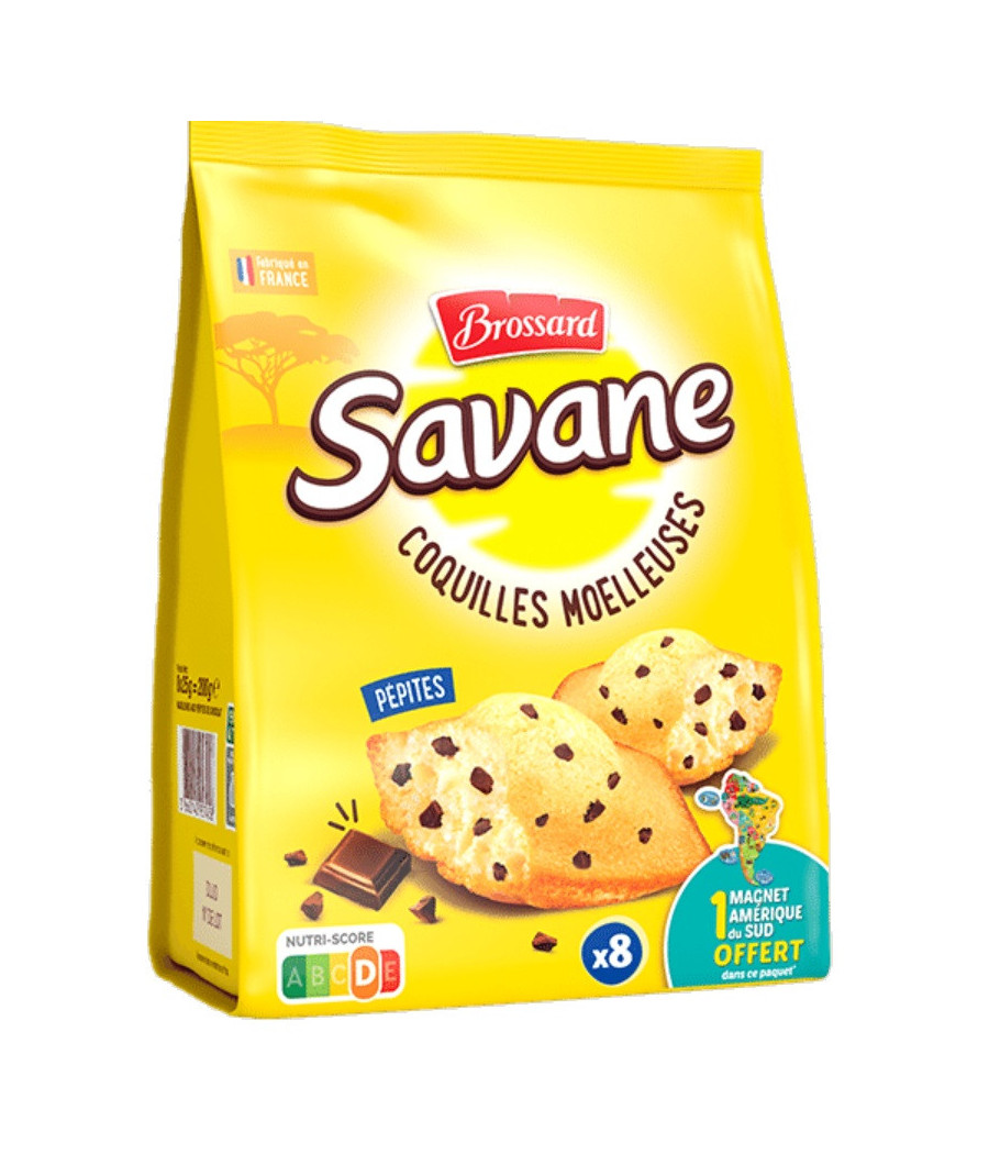 MADELEINES COQUILLES MOELLEUSES PEPITES DE CHOCOLAT SAVANE 200G MADELEINES COQUILLES MOELLEUSES PEPITES DE CHOCOLAT SAVANE 200G