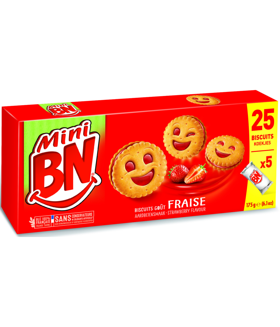 MINI BN FOURRES A LA FRAISE 175G MINI BN FOURRES A LA FRAISE 175G