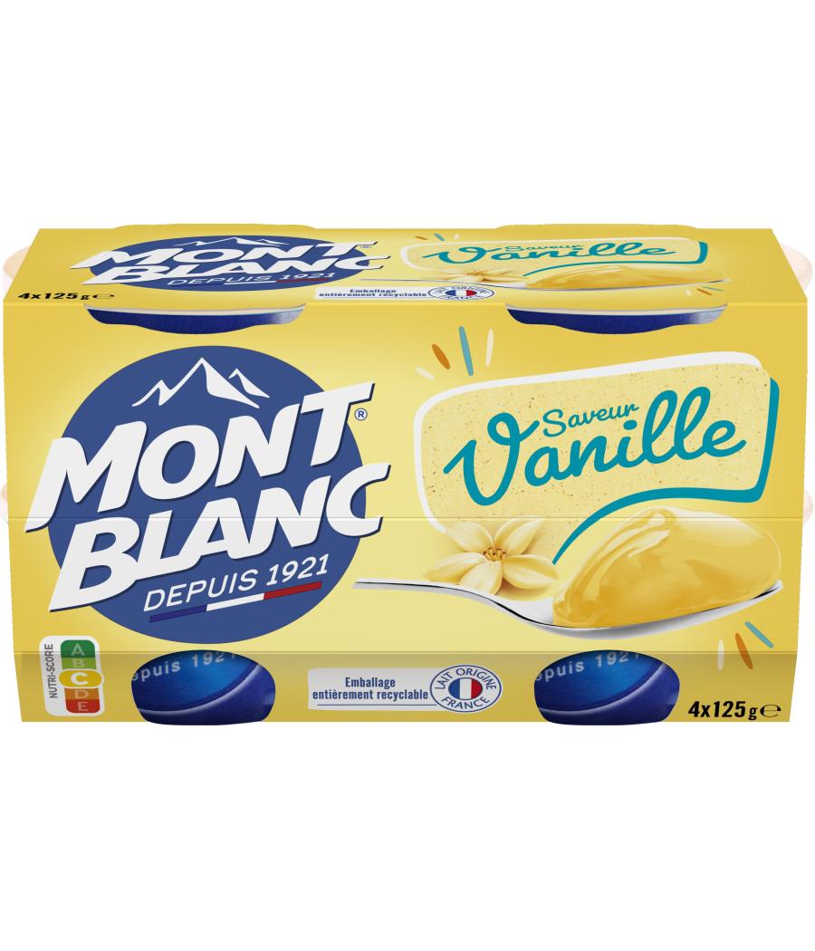 CREME DESSERT COUPELLES SAVEUR VANILLE MONT BLANC 4 X 125G CREME DESSERT COUPELLES SAVEUR VANILLE MONT BLANC 4 X 125G