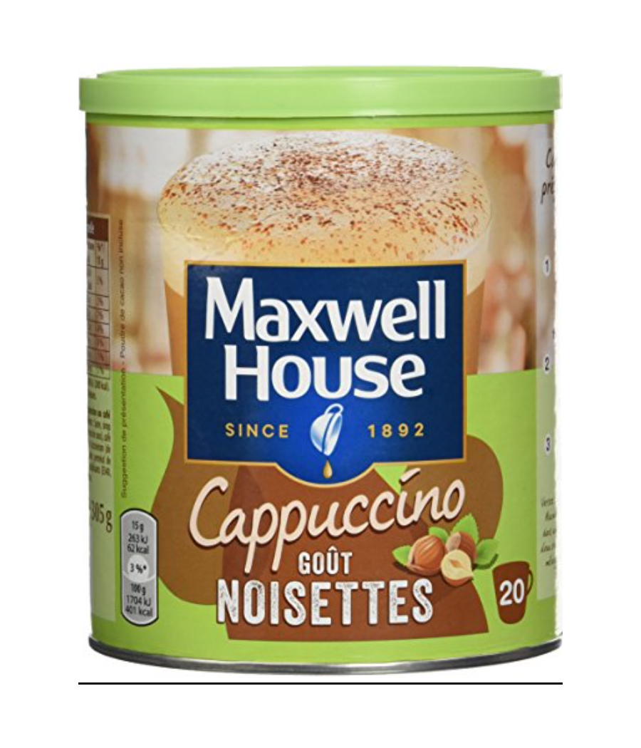 CAPPUCCINO GOUT NOISETTES MAXWELL HOUSE 305G CAPPUCCINO GOUT NOISETTES MAXWELL HOUSE 305G