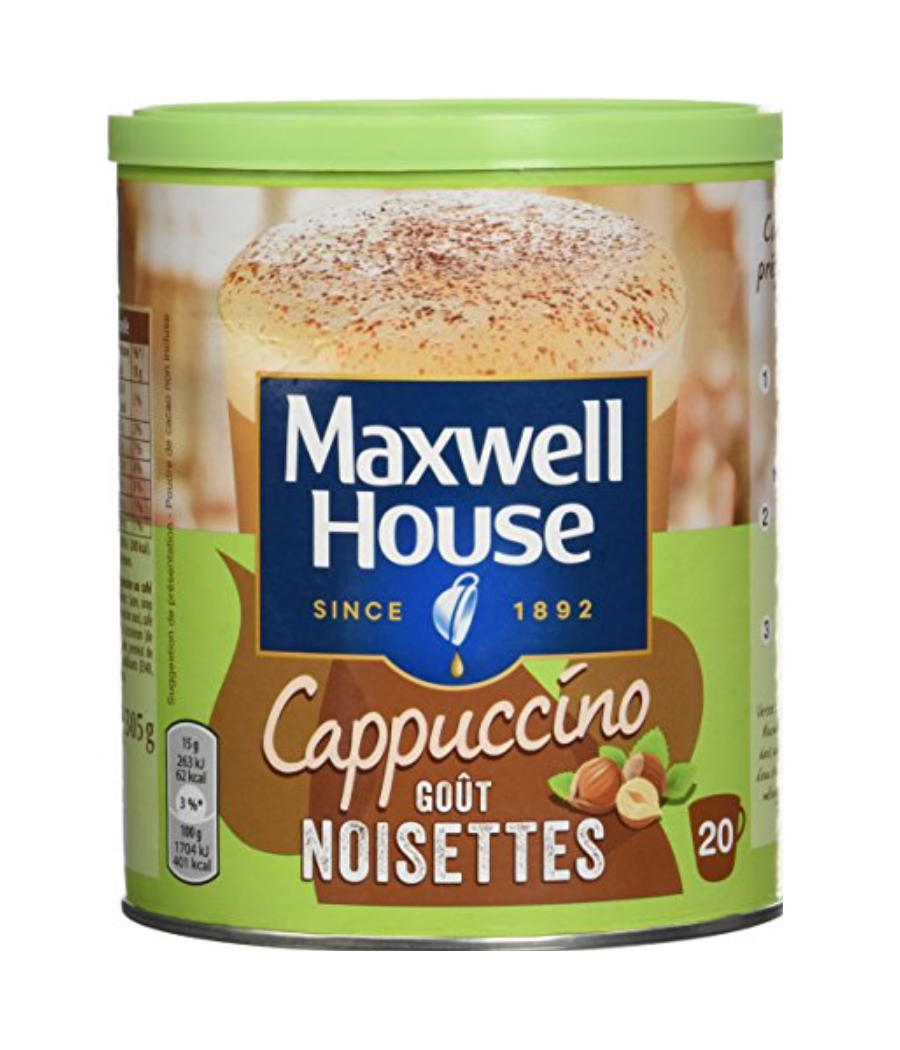 CAPPUCCINO GOUT NOISETTES MAXWELL HOUSE 305G CAPPUCCINO GOUT NOISETTES MAXWELL HOUSE 305G