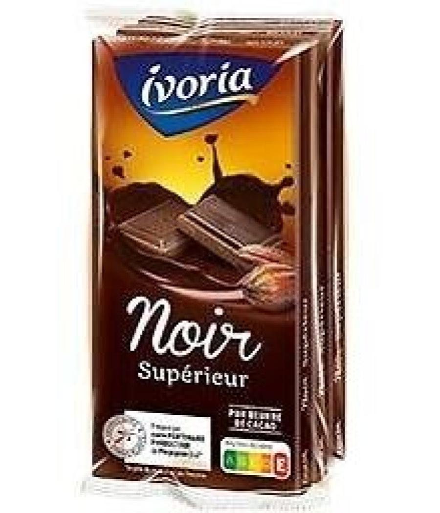 CHOCOLAT IVORIA TABLETTE FAMILIALE CHOCOLAT NOIR 300G 3X100G CHOCOLAT IVORIA TABLETTE FAMILIALE CHOCOLAT NOIR 300G 3X100G