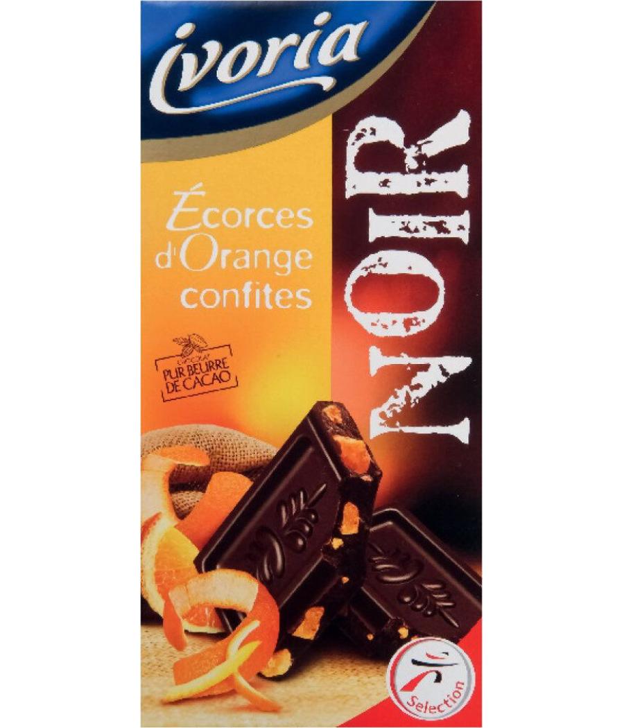 TABLETTE BLOC CHOCOLAT NOIR AUX D'ORANGES IVORIA 200G TABLETTE BLOC CHOCOLAT NOIR AUX D'ORANGES IVORIA 200G