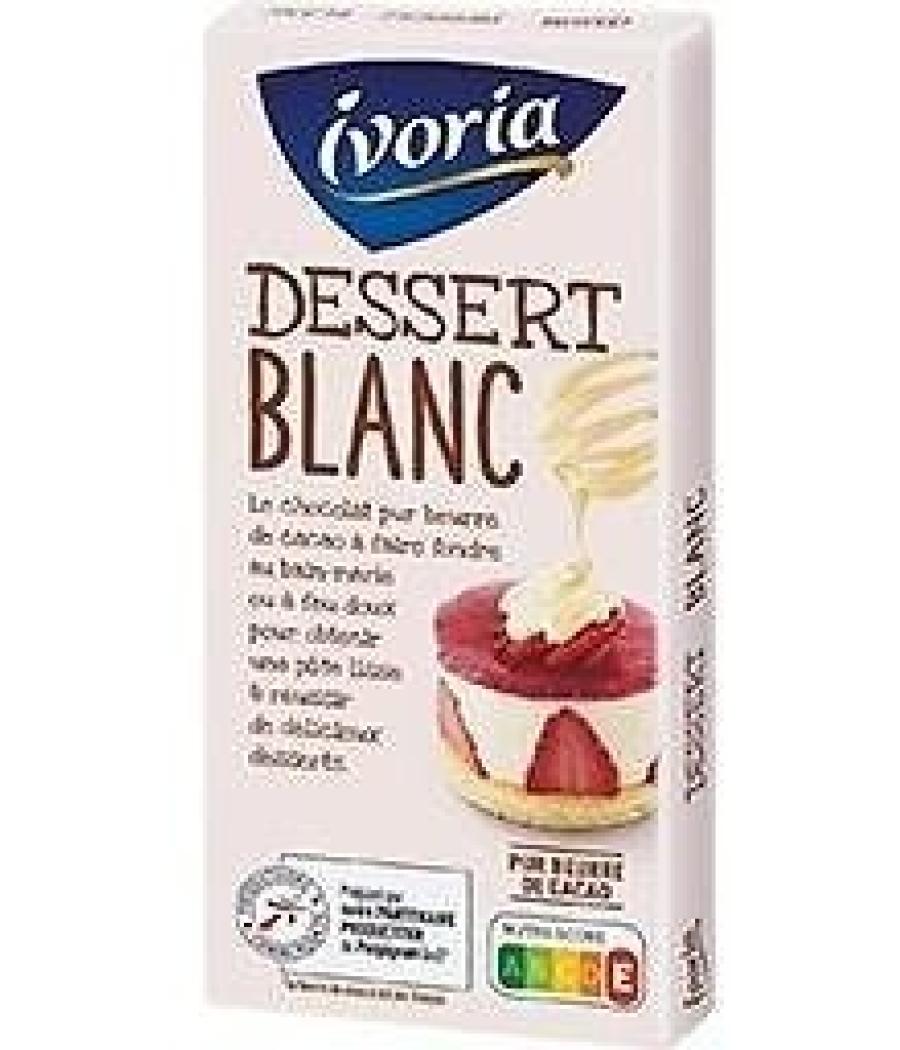 TABLETTE DE CHOCOLAT BLANC DESSERT IVORIA 180G TABLETTE DE CHOCOLAT BLANC DESSERT IVORIA 180G
