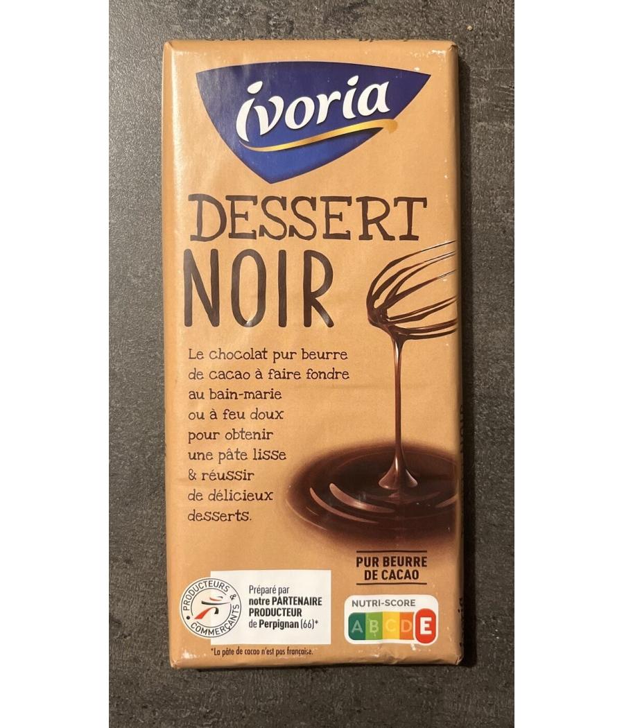 TABLETTE DE CHOCOLAT NOIR DESSERT IVORIA 200G TABLETTE DE CHOCOLAT NOIR DESSERT IVORIA 200G