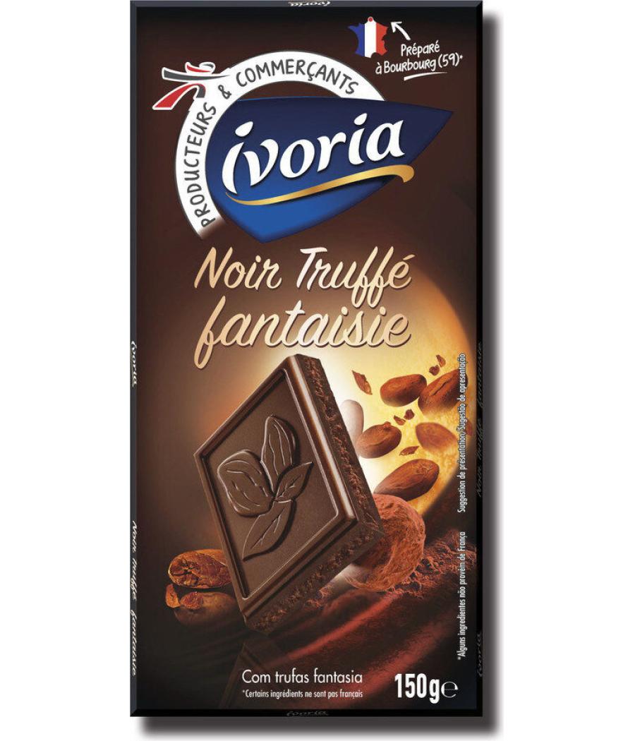 TABLETTE DE CHOCOLAT NOIR TRUFFE FANTAISIE IVORIA 150G TABLETTE DE CHOCOLAT NOIR TRUFFE FANTAISIE IVORIA 150G