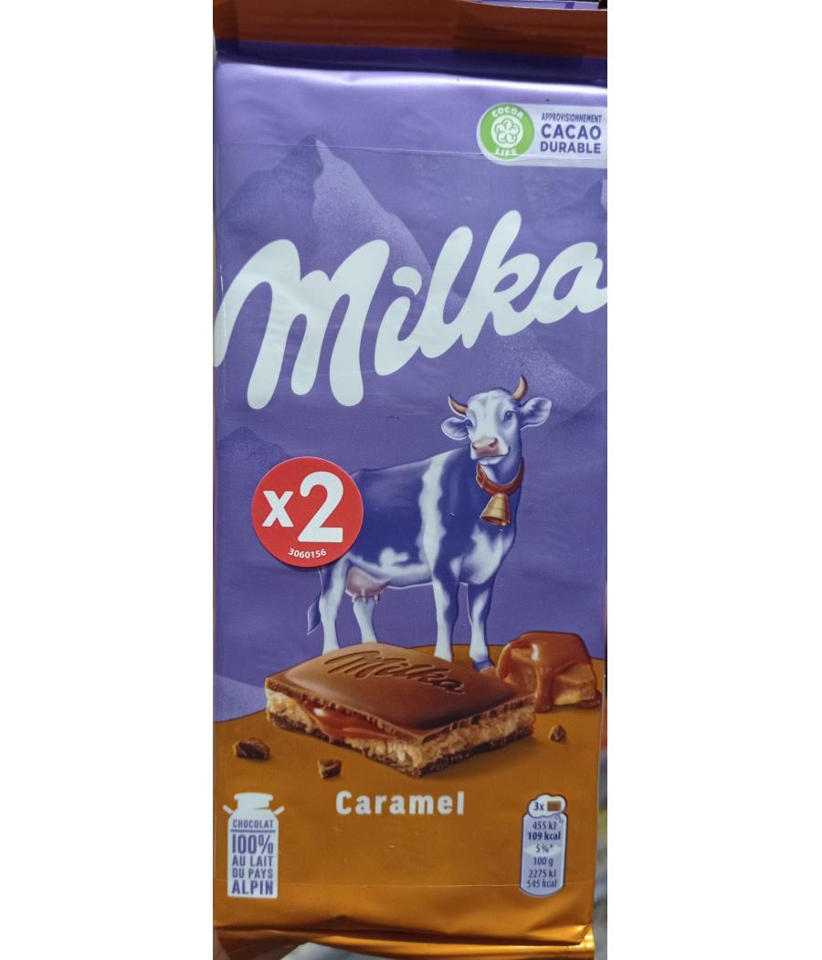 TABLETTE DE CHOCOLAT CARAMEL MILKA X2 200G TABLETTE DE CHOCOLAT CARAMEL MILKA X2 200G