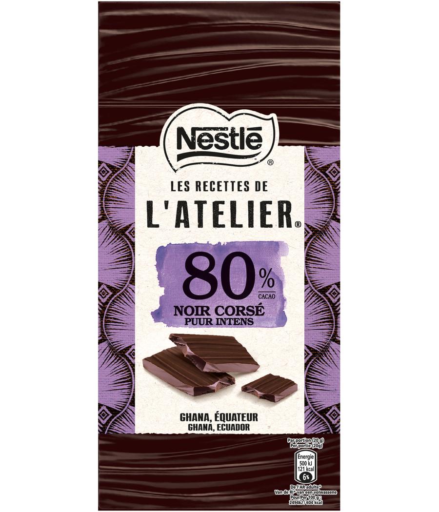 TABLETTE DE CHOCOLAIT NOIR CORSE PUR INTENS L'ATELIER NESTLE 80% CACAO 100G TABLETTE DE CHOCOLAIT NOIR CORSE PUR INTENS L'ATELIER NESTLE 80% CACAO 100G