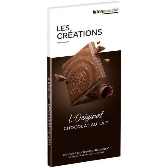 TABLETTE DE CHOCOLAT AU LAIT L'ORIGINALE LES CREATIONS 100G
