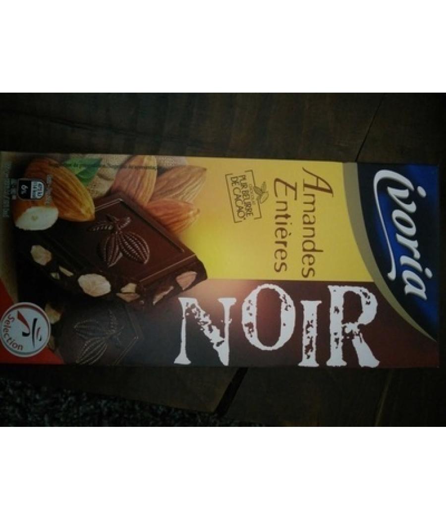 TABLETTE BLOC CHOCOLAT NOIR AUX AMANDES ENTIERES IVORIA INTERMARCHE 200G TABLETTE BLOC CHOCOLAT NOIR AUX AMANDES ENTIERES IVORIA INTERMARCHE 200G