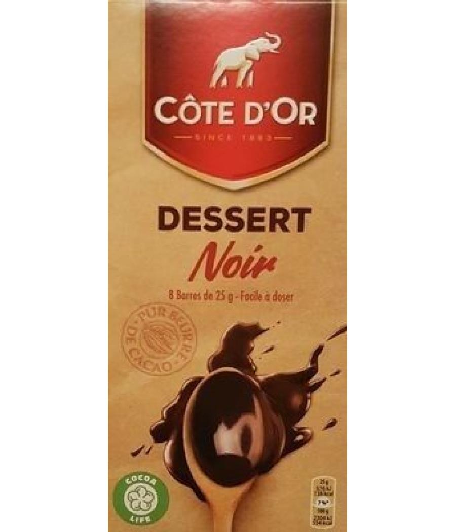 TABLETTE DE CHOCOLAT NOIR COTE D'OR  200G TABLETTE DE CHOCOLAT NOIR COTE D'OR  200G