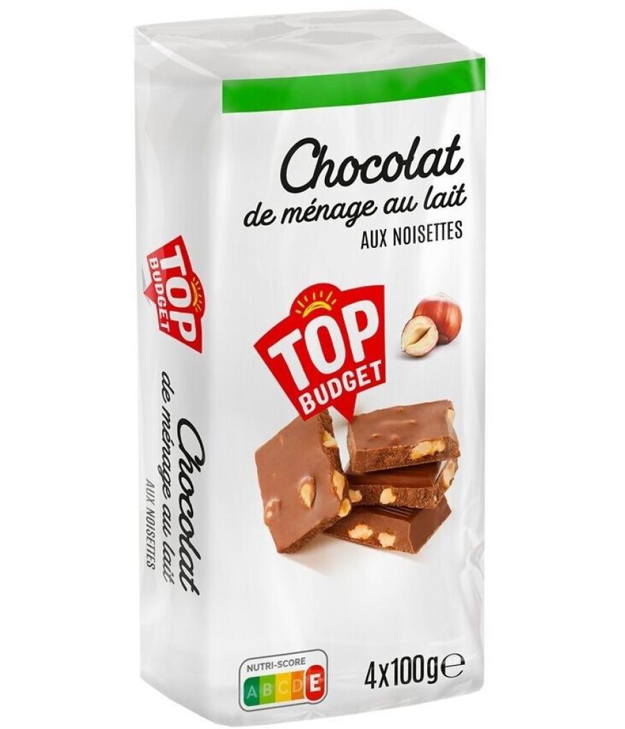 TABLETTE DE CHOCOLAT AU LAIT AUX NOISETTES  4X100G TABLETTE DE CHOCOLAT AU LAIT AUX NOISETTES  4X100G