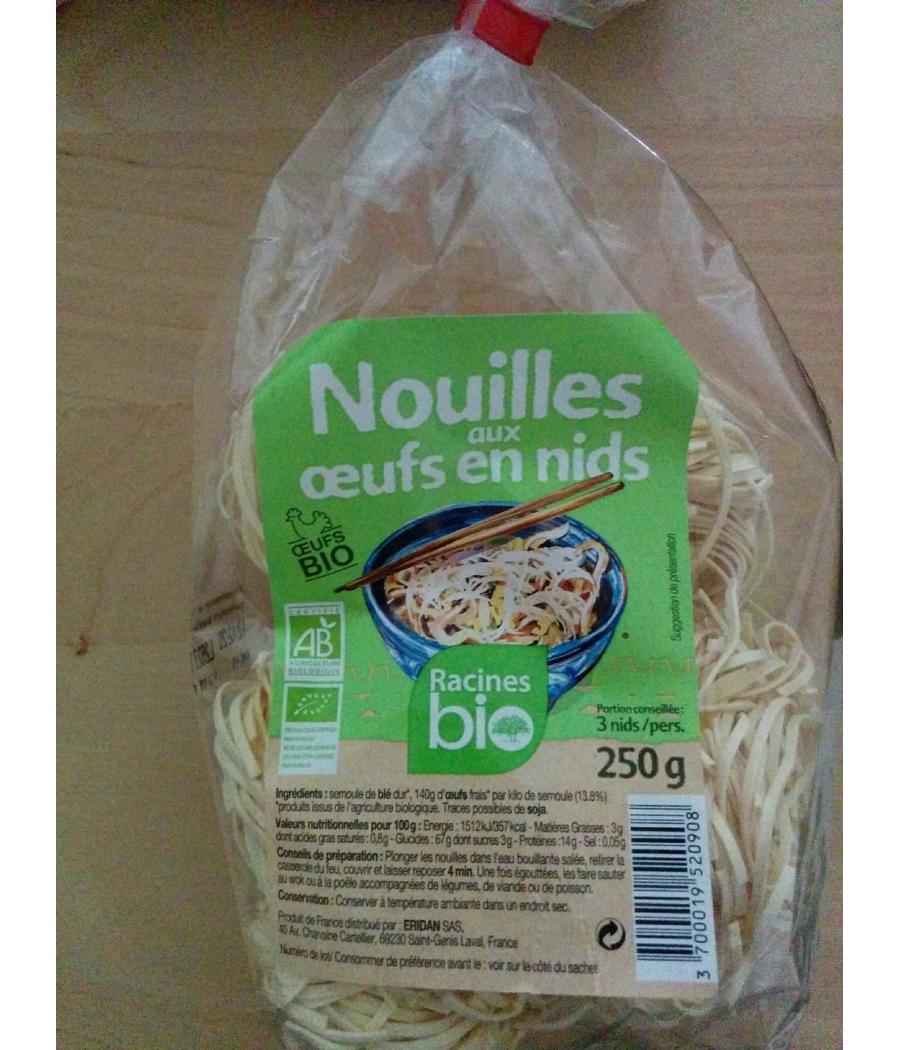NOUILLES AUX OEUFS EN NIDS RACINES BIO 250G NOUILLES AUX OEUFS EN NIDS RACINES BIO 250G