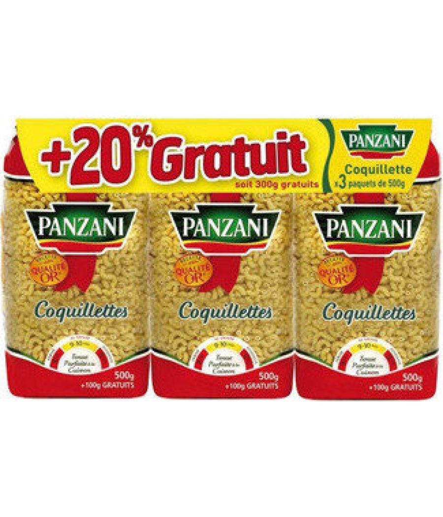PATES PANZANI COQUILLETTES 3 PAQUETS 500G + 20% GRATUITS PATES PANZANI COQUILLETTES 3 PAQUETS 500G + 20% GRATUITS
