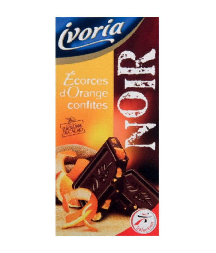 TABLETTE BLOC CHOCOLAT NOIR AUX D'ORANGES IVORIA 200G TABLETTE BLOC CHOCOLAT NOIR AUX D'ORANGES IVORIA 200G