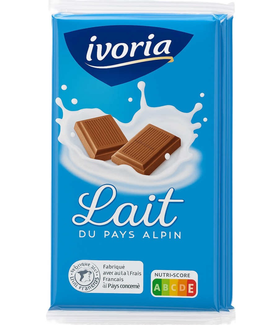 TABLETTE DE CHOCOLAT AU LAIT DU PAYS ALPIN IVORIA X3 300G TABLETTE DE CHOCOLAT AU LAIT DU PAYS ALPIN IVORIA X3 300G