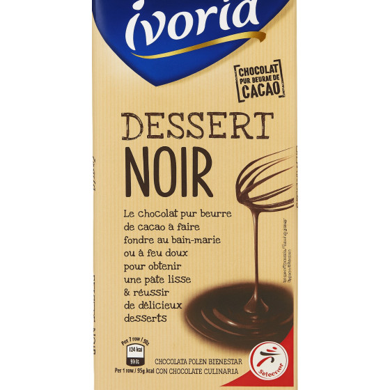 TABLETTE DE CHOCOLAT NOIR DESSERT IVORIA 200G