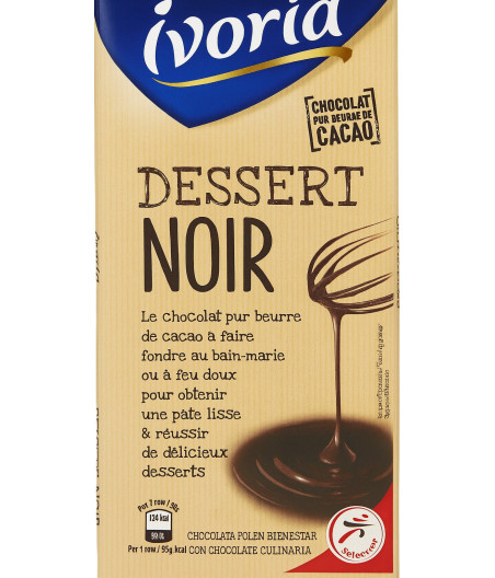 TABLETTE DE CHOCOLAT NOIR DESSERT IVORIA 200G