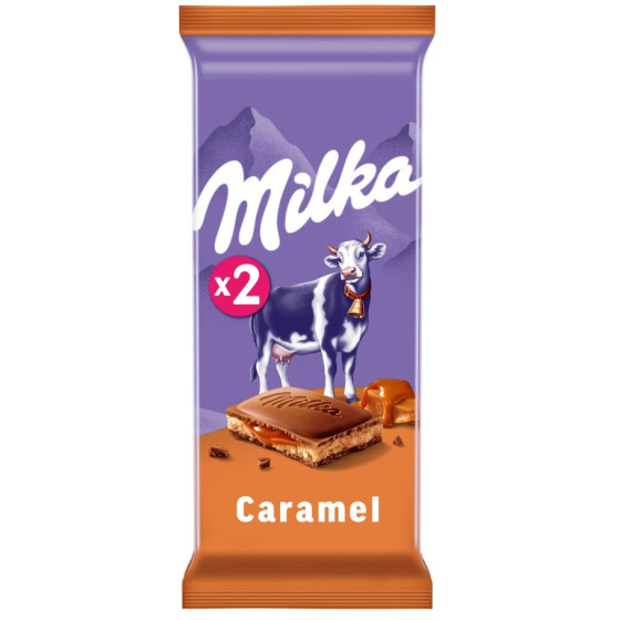 TABLETTE DE CHOCOLAT CARAMEL MILKA X2 200G