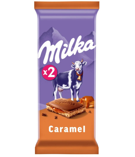 TABLETTE DE CHOCOLAT CARAMEL MILKA X2 200G