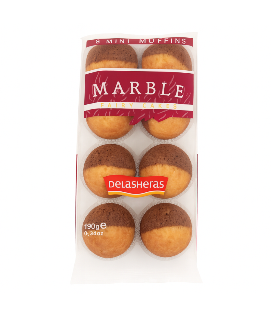 MINI MUFFINS MARBRE AU CHOCOLAT DELASHERAS 190G MINI MUFFINS MARBRE AU CHOCOLAT DELASHERAS 190G