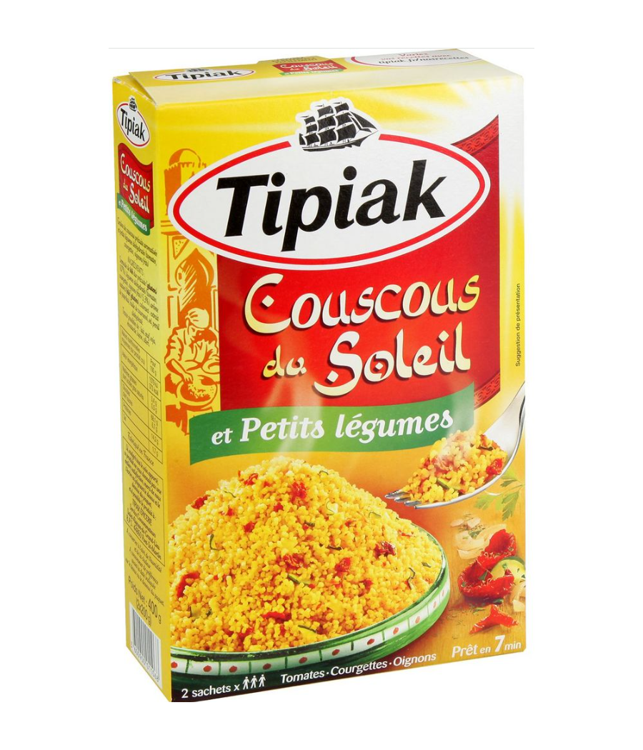 COUSCOUS DU SOLEIL ET PETITS LEGUMES TIPIAK 2 X 200G COUSCOUS DU SOLEIL ET PETITS LEGUMES TIPIAK 2 X 200G