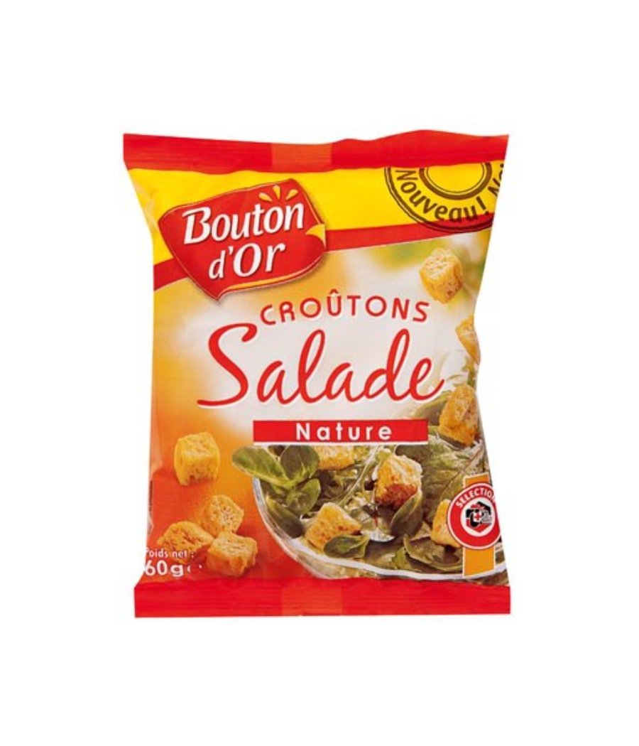CEREALES BOUTON D'OR  CROUTONS SALADE SAVEUR NATURE 60G CEREALES BOUTON D'OR  CROUTONS SALADE SAVEUR NATURE 60G