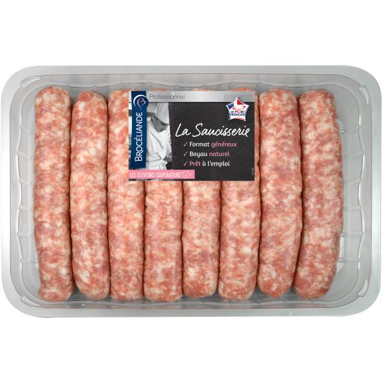 BROCELIANDE PROFESSIONNEL SAUCISSE DE TOULOUSE VPF 130 G X 8 SOUS ATMOSPHERE