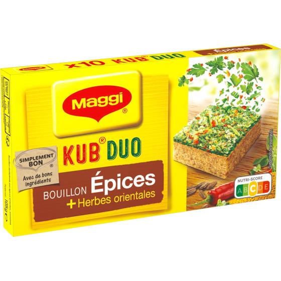 BOUILLON MAGGI KUB DUO EPICES + HERBES ORIENTALES 105G (X10)