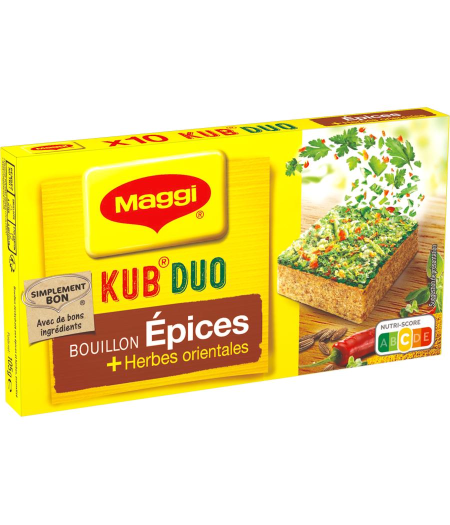 BOUILLON MAGGI KUB DUO EPICES + HERBES ORIENTALES 105G (X10) BOUILLON MAGGI KUB DUO EPICES + HERBES ORIENTALES 105G (X10)