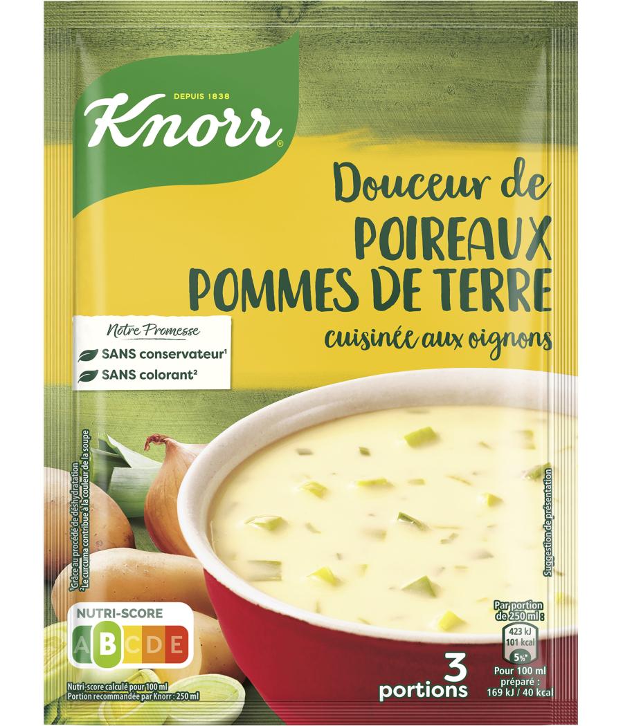 SOUPE DOUCEUR POIREAUX & POMMES DE TERRE 3 PORTIONS KNORR  80G SOUPE DOUCEUR POIREAUX & POMMES DE TERRE 3 PORTIONS KNORR  80G