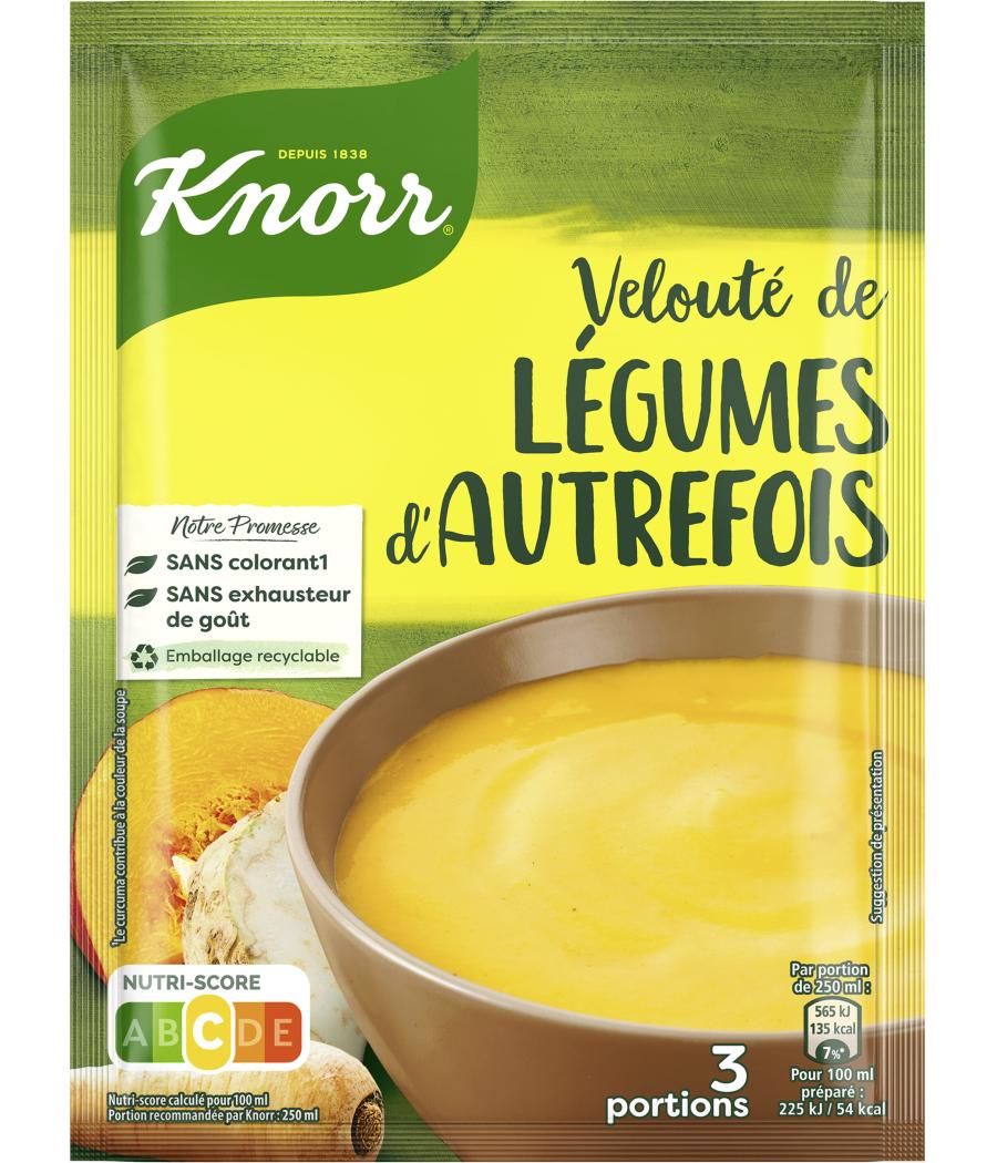 SOUPE VELOUTE DE LEGUMES D'AUTREFOIS 3 PORTIONS KNORR  89G SOUPE VELOUTE DE LEGUMES D'AUTREFOIS 3 PORTIONS KNORR  89G