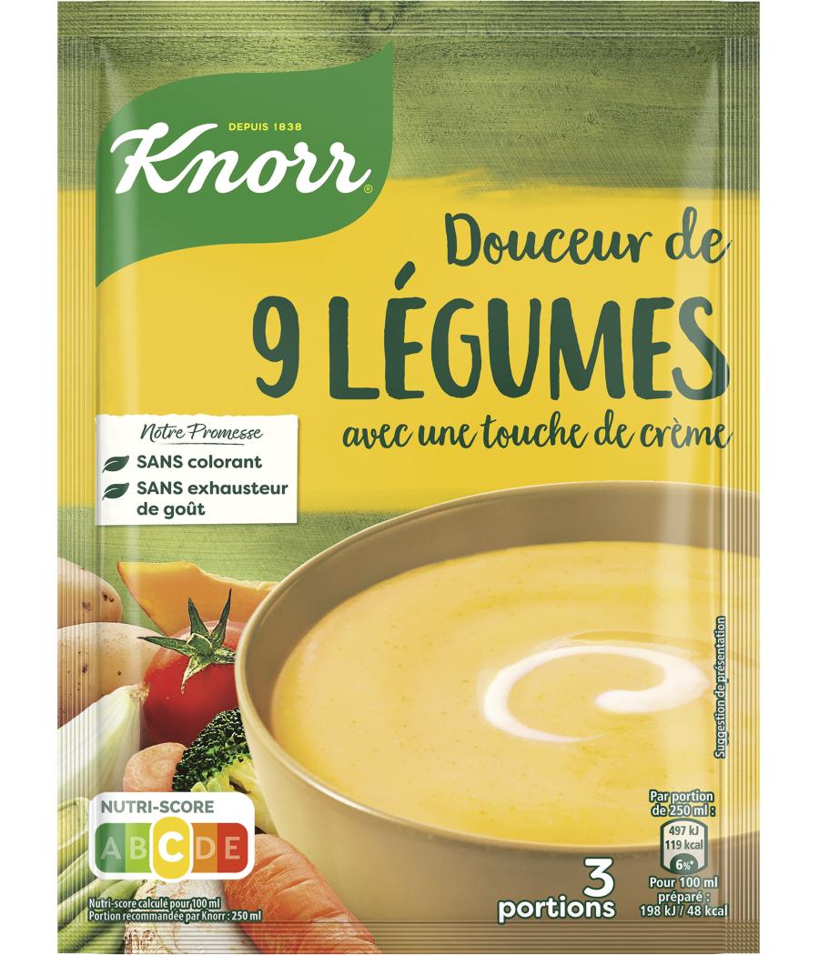 SOUPE DESHYDRATEE DOUCEUR DE 9 LEGUMES KNORR 84G SOUPE DESHYDRATEE DOUCEUR DE 9 LEGUMES KNORR 84G