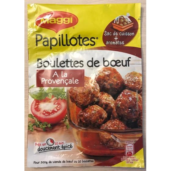 PAPILLOTTES BOULETTES DE BOEUF A LA PROVENCALE MAGGI